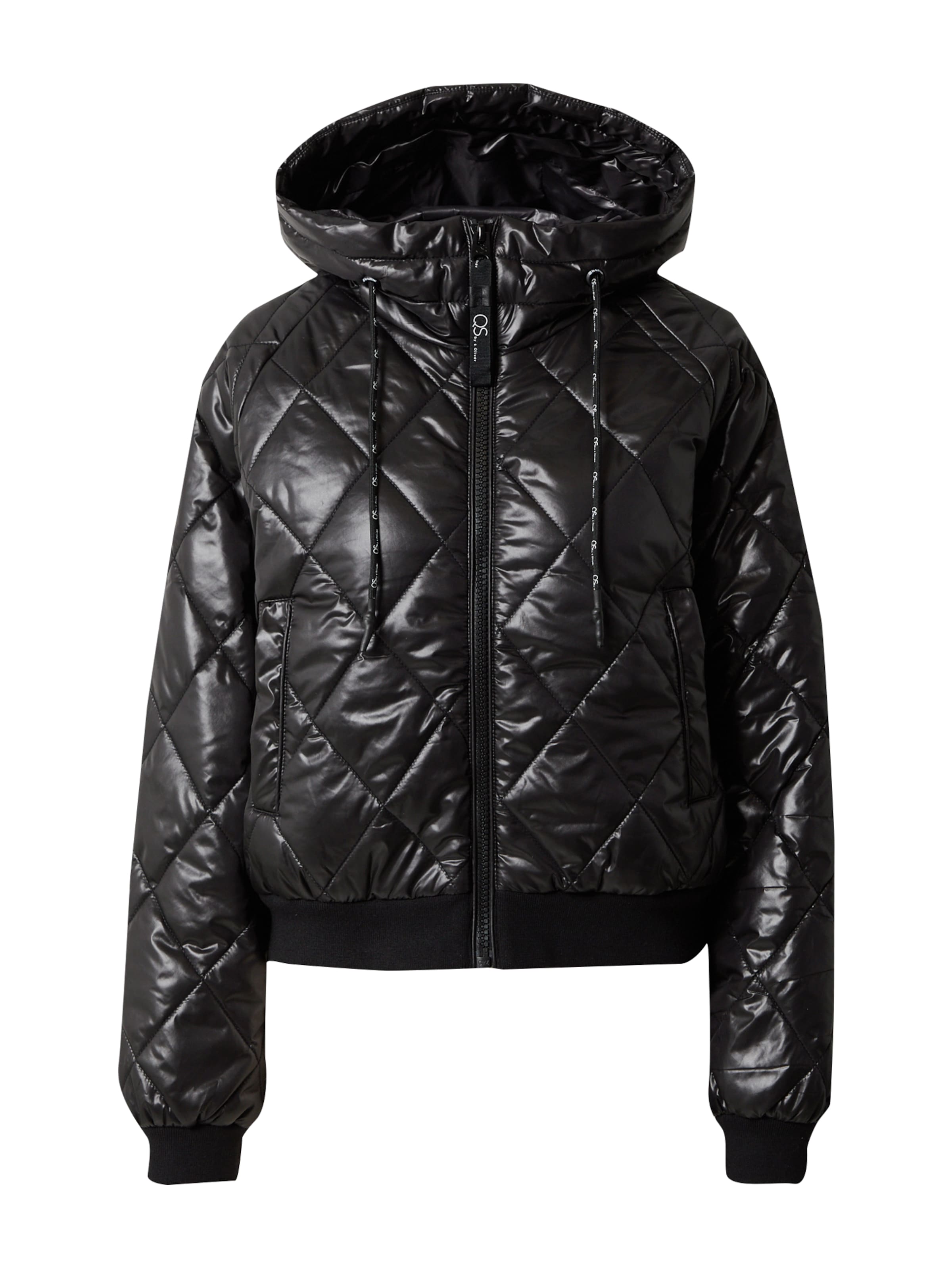 QS Between-season jacket in Black: front