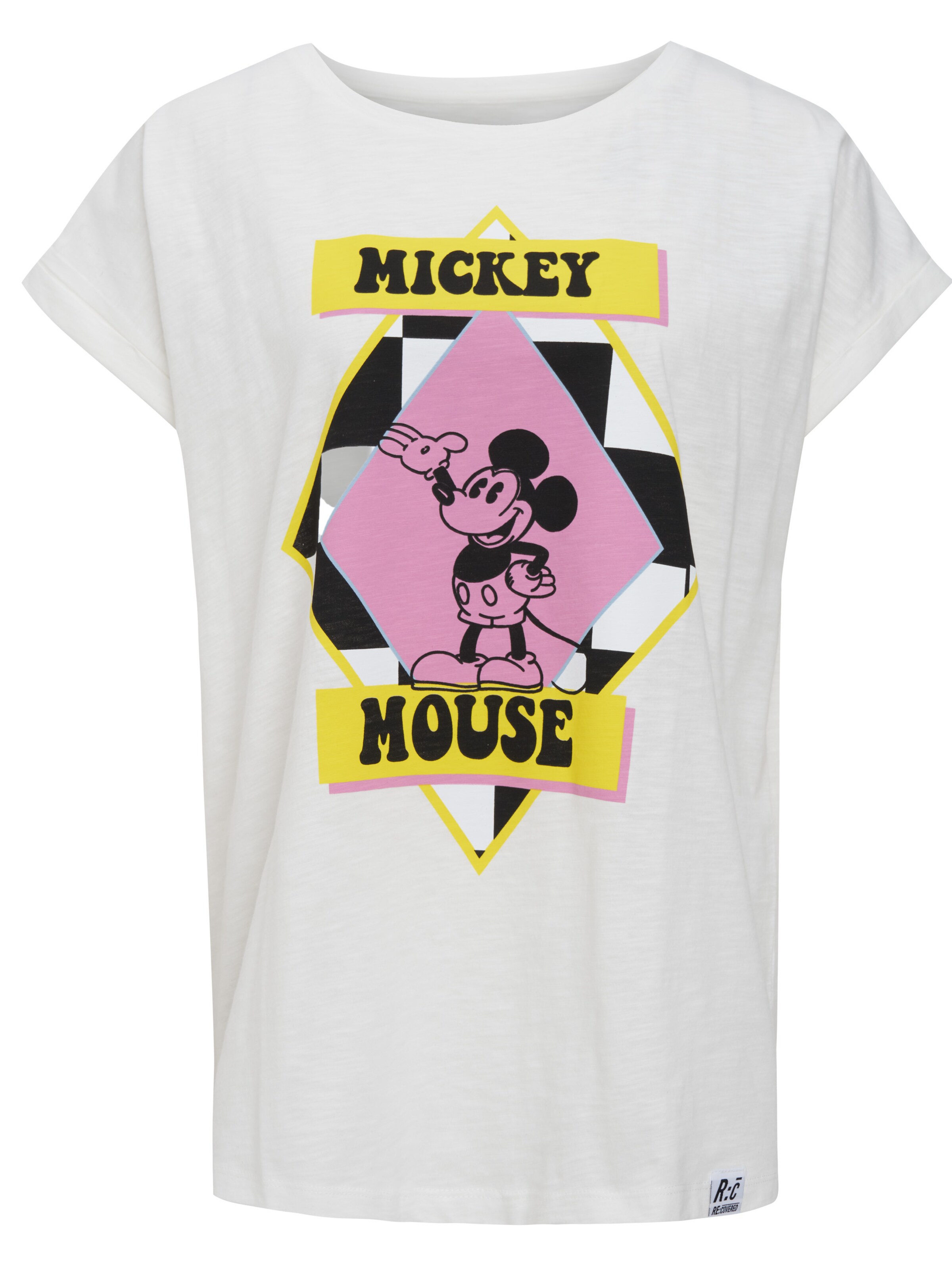 Recovered T-Shirt 'Mickey Mouse Pop Colour' in ecru, Produktansicht
