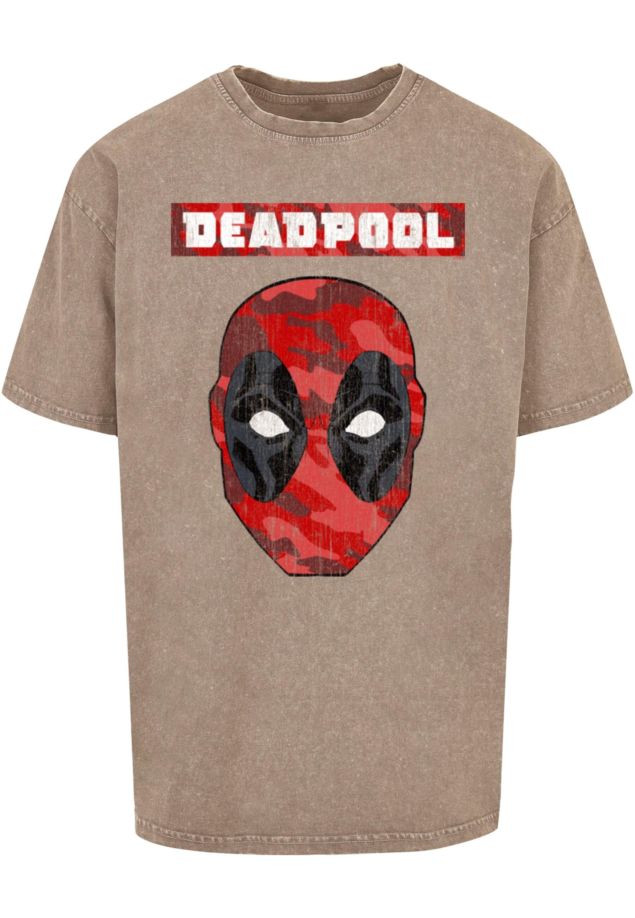 ABSOLUTE CULT Shirt 'Deadpool - Camo Head' in Green: front