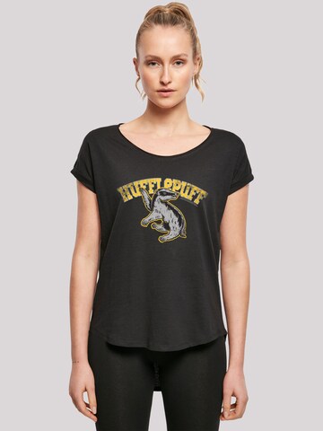 F4NT4STIC T-Shirt 'Harry Potter Hufflepuff Sport Emblem' in Schwarz: predná strana