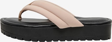 ONLY - Sandalias de dedo 'MOSS' en beige: frente