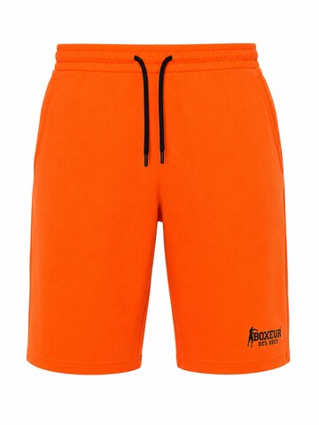 Boxeur des Rues - regular Pantalón deportivo 'Herren Baumwollshorts Boxeur des Rues, Orange, Schwarzes Logo' en naranja: frente