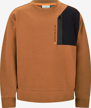 Retour Jeans Sweatshirt 'Chaz' in Bruin: voorkant