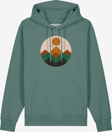 Felpa ' Geometric Landscape 2 ' di Watapparel in verde: frontale