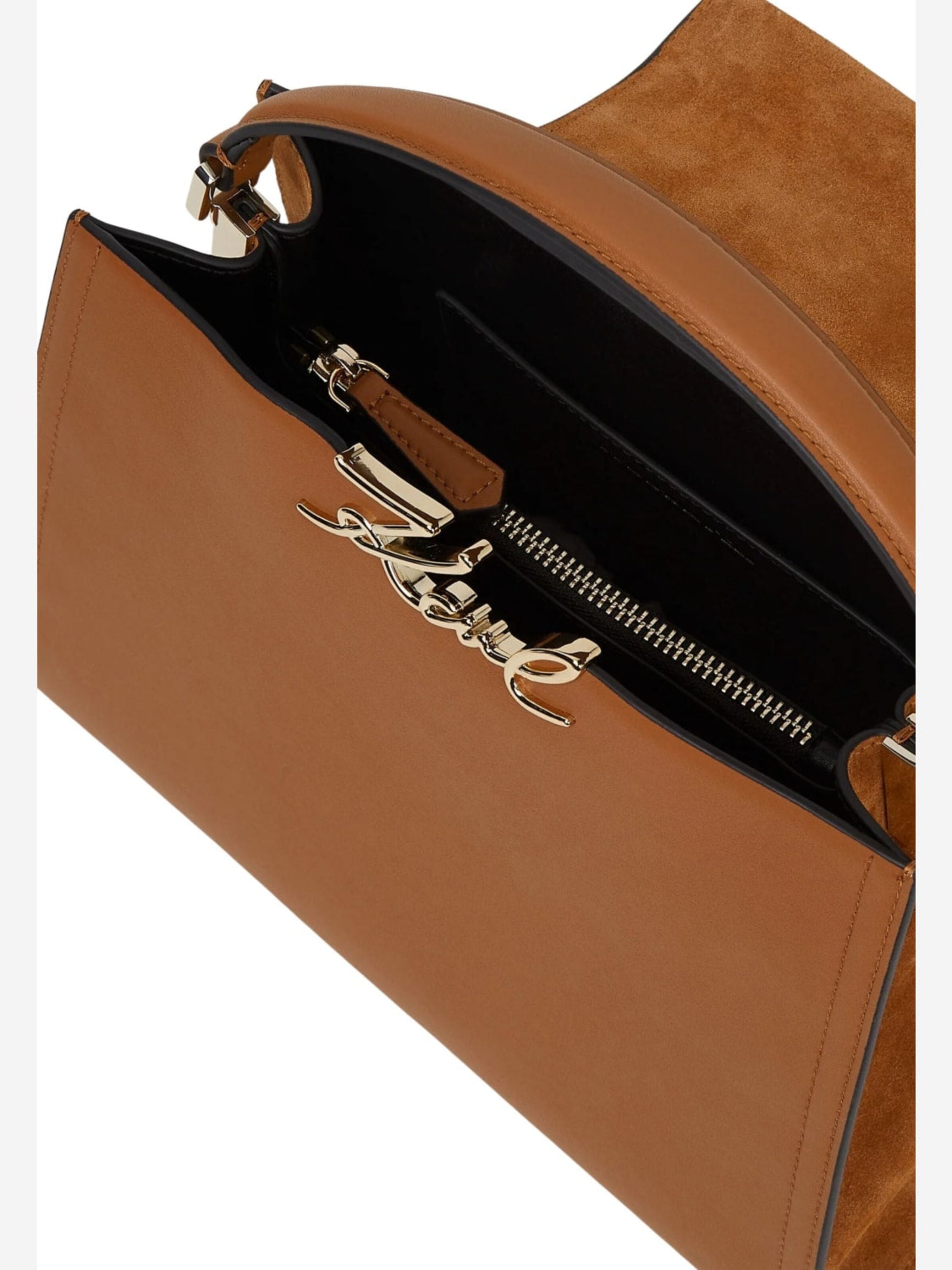 Karl Lagerfeld Torebka 'Karl Lagerfeld Sac à poignée supérieure K/Signature Tan Foncé' w kolorze brązowy