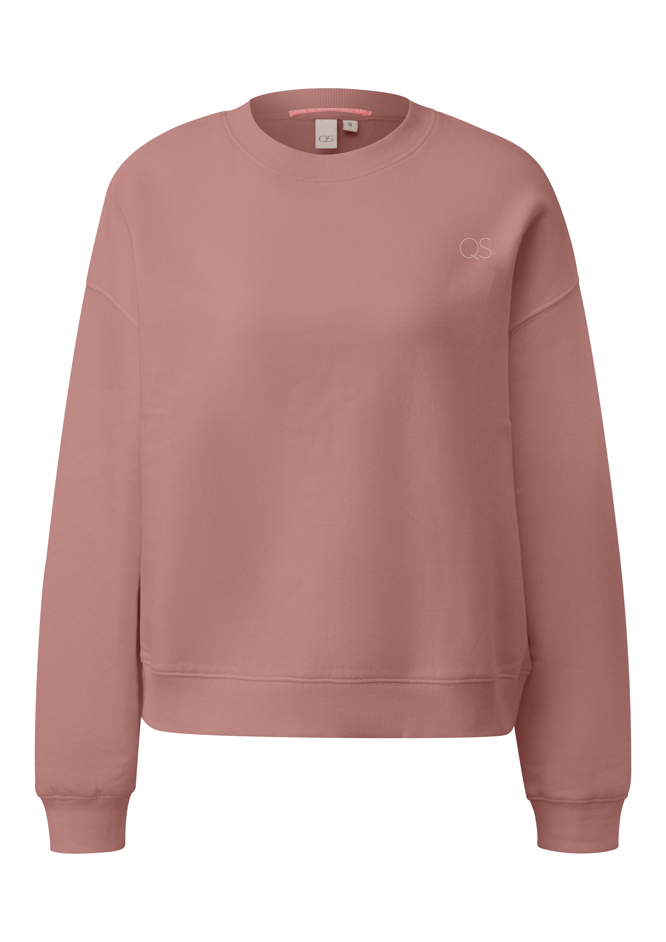 QS Sweatshirt in Roze: voorkant