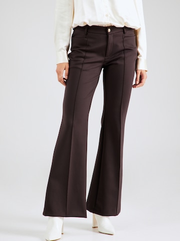 MAC Flared Pleated Pants 'DREAM' in Brown: front