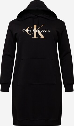 Calvin Klein Jeans Curve Kleid in gold / schwarz / weiß, Produktansicht