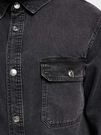 Denim Project Button Up Shirt ' DP Worker Denim ' in Black, Item view