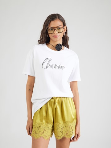 ZABAIONE - Camiseta 'Ch44erie' en blanco: frente