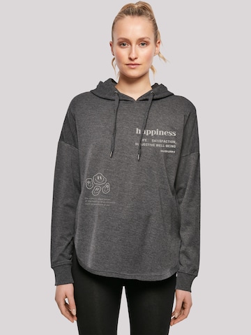 F4NT4STIC Sweatshirt 'Happiness' in Grijs: voorkant