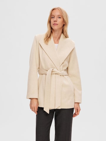 SELECTED FEMME Between-Seasons Coat 'Rosa' in Beige: front