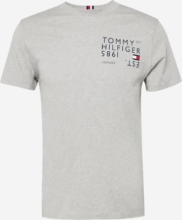 T-Shirt TOMMY HILFIGER en gris : devant