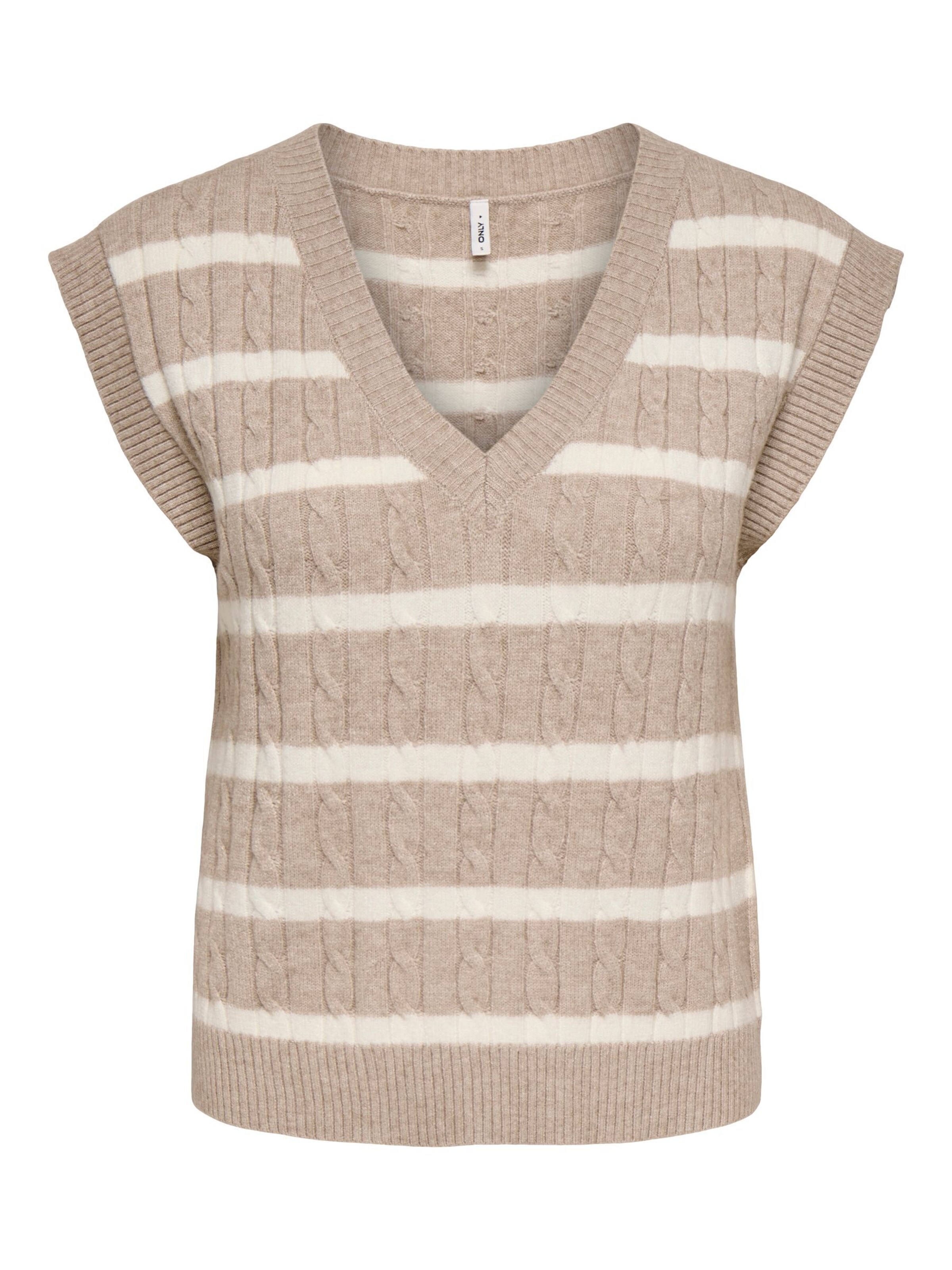 ONLY Gilet 'ONLKATIA' en beige / blanc, Vue avec produit