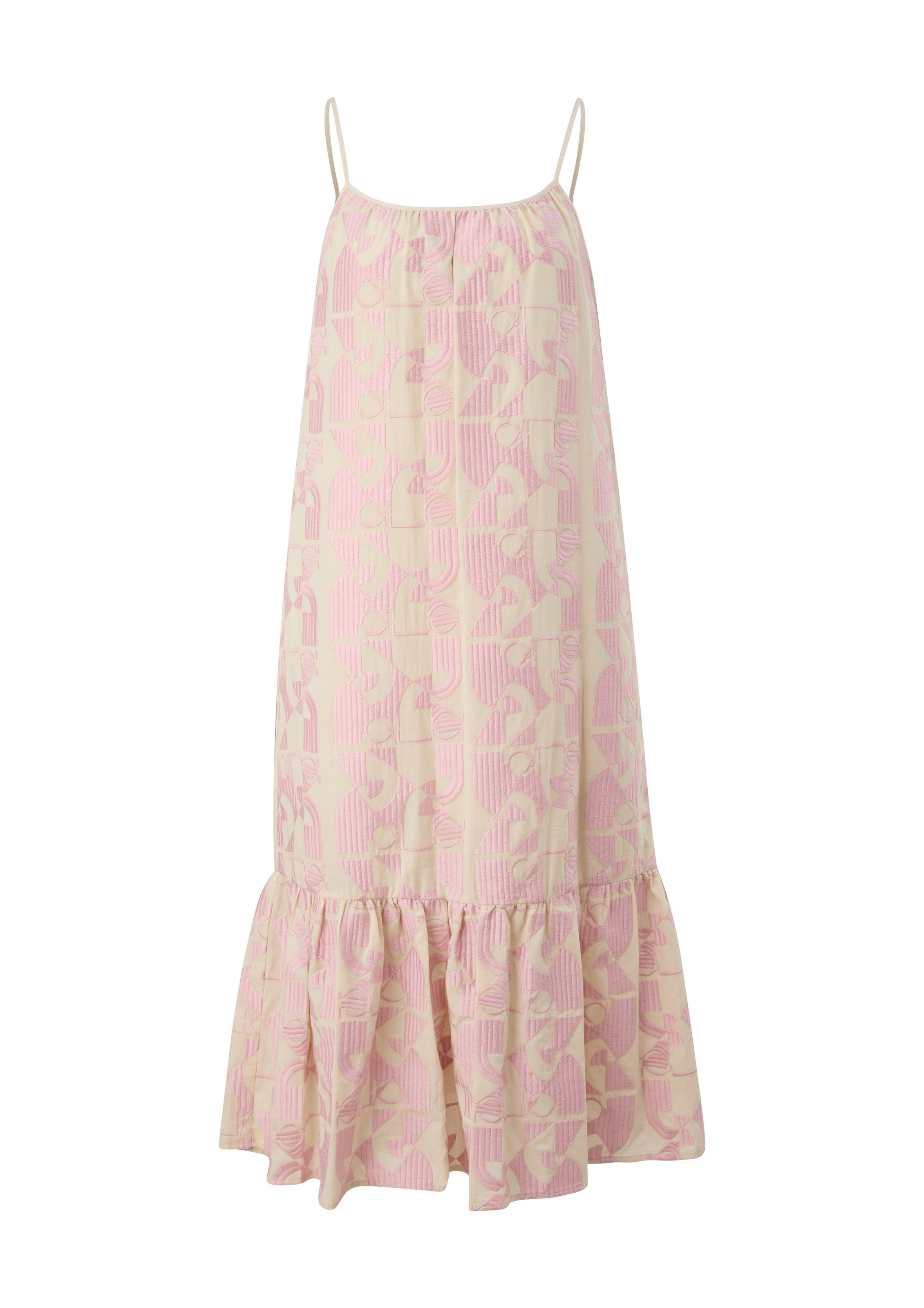 comma casual identity Zomerjurk in de kleur Beige / Lichtroze, Productweergave