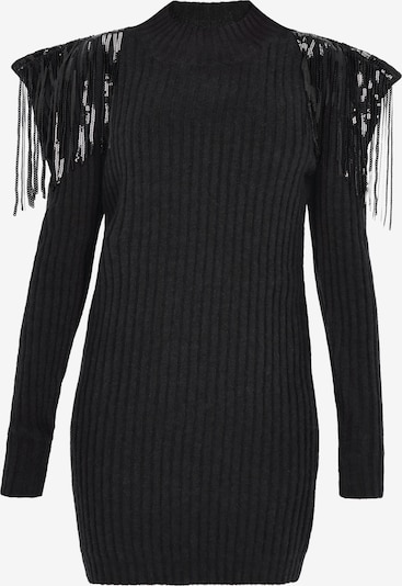 Megzta suknelė iš faina, spalva – juoda, Prekių apžvalga