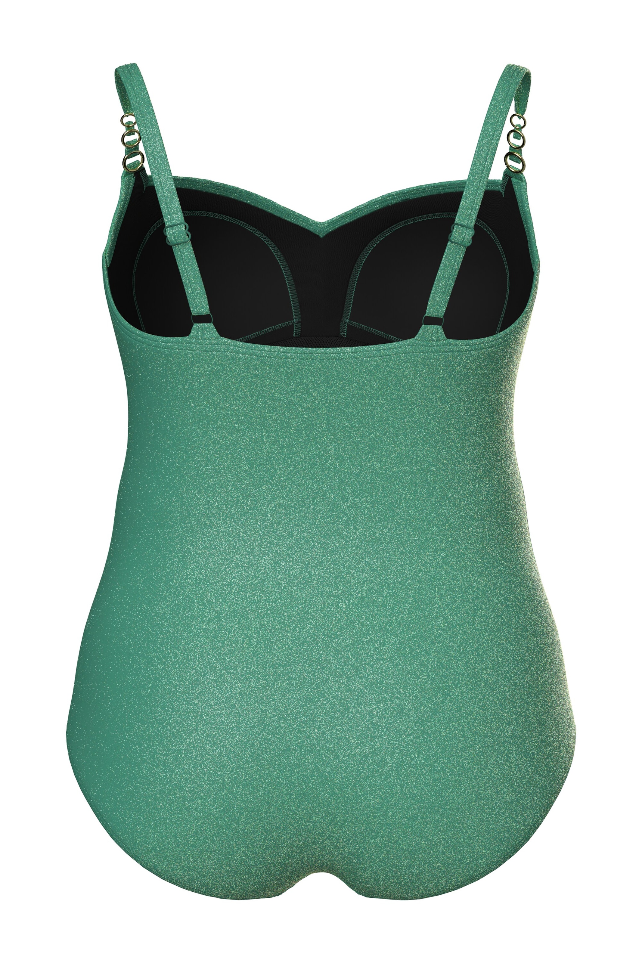 Ulla Popken Balconette Badeanzug in Grün