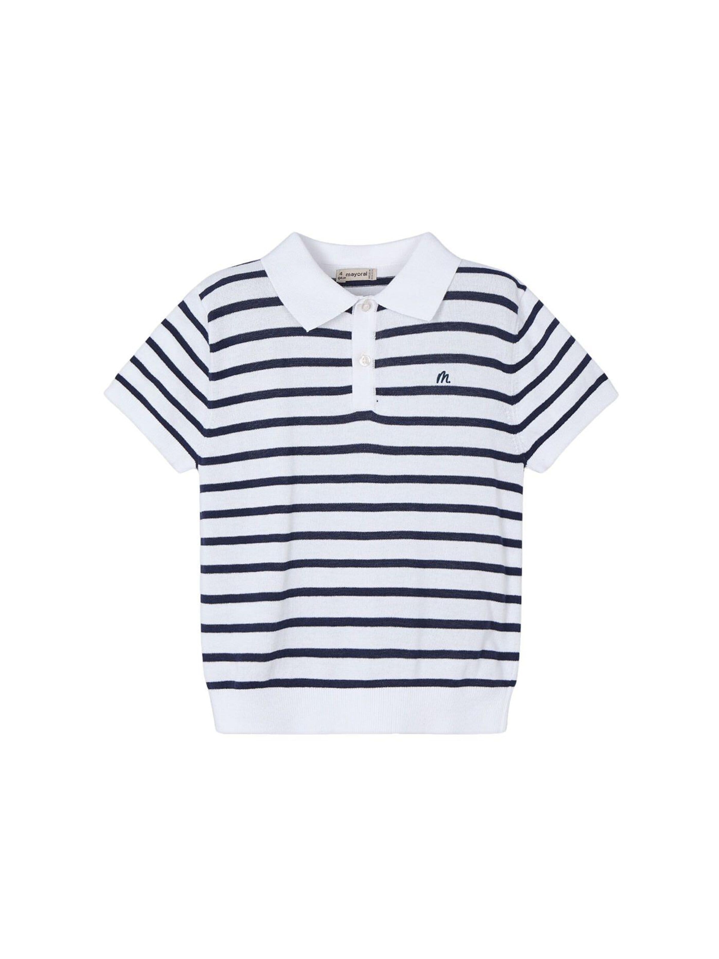 Mayoral Shirt 'Poloshirt aus Feinstrick' in White: front