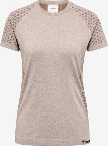 Hummel Functioneel shirt in Beige: voorkant