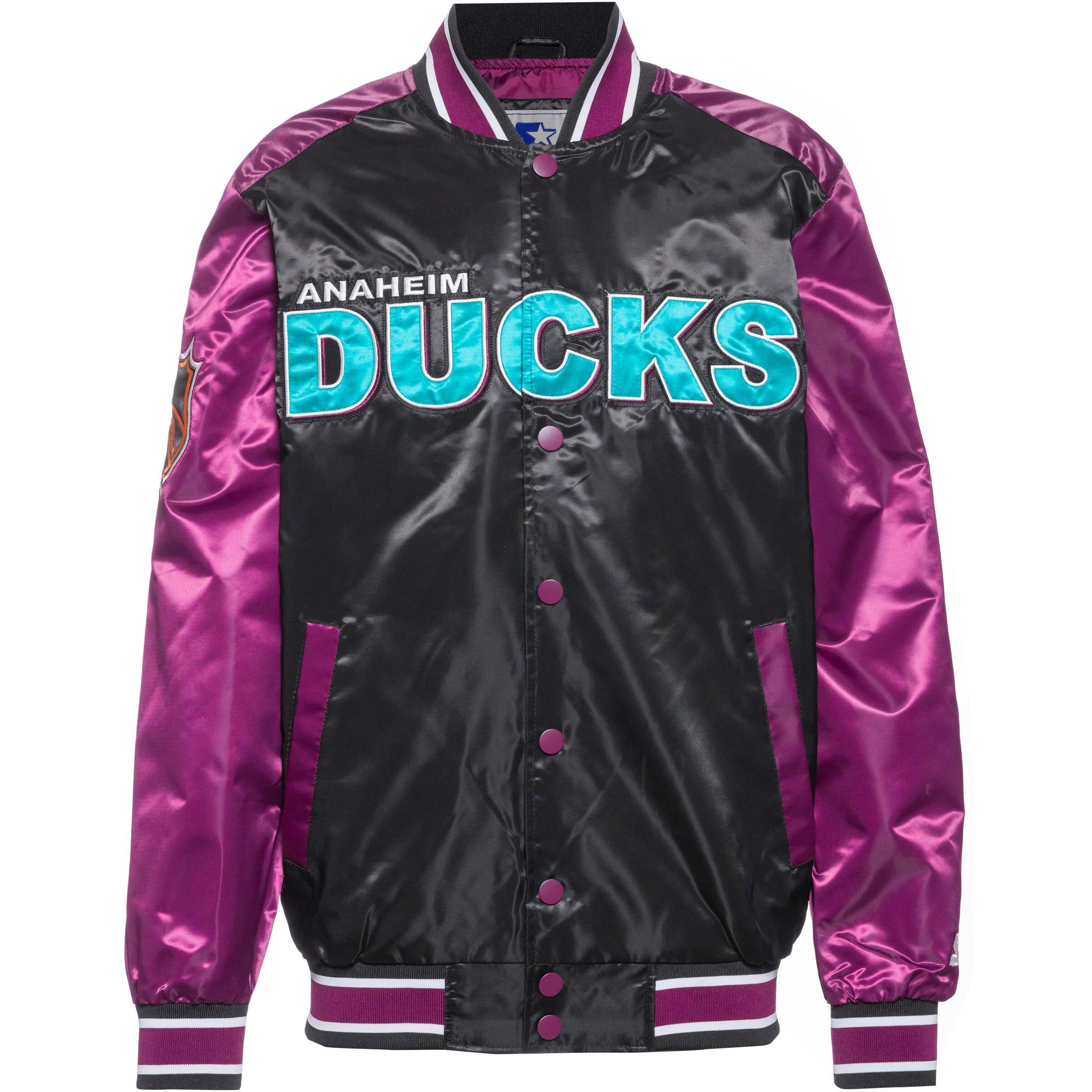 Starter Between-Season Jacket 'Anaheim Ducks' in Black: front