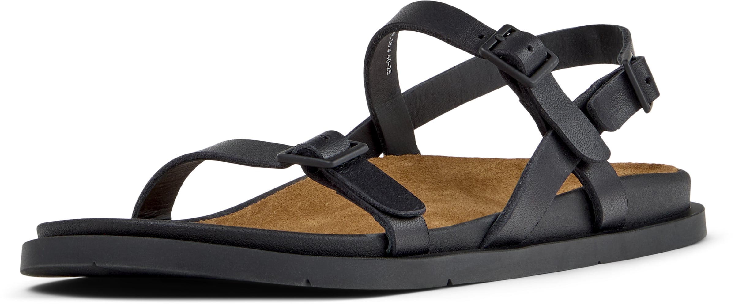 CAMPER - Sandalias con hebilla 'Lluc' en negro: frente