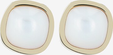 Akzent Earrings 'Edelstahl/ Perlmutt, Schraubverschluss, hautverträglich' in Gold: front