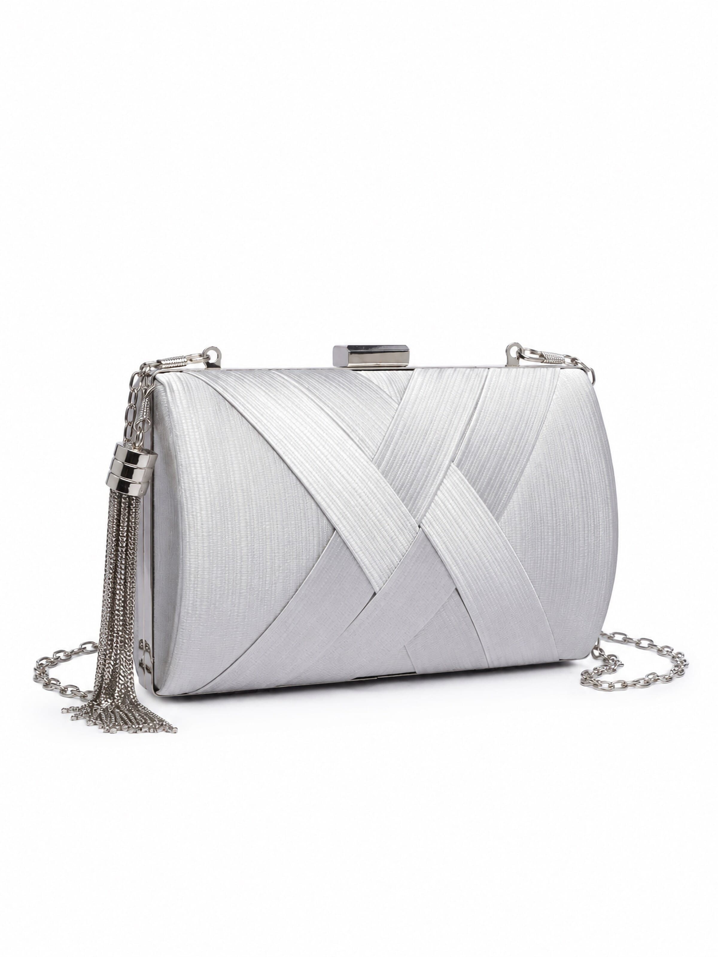 COLLEZIONE ALESSANDRO Clutch 'Sydney'‌‌‌ in Silber: Vorderseite
