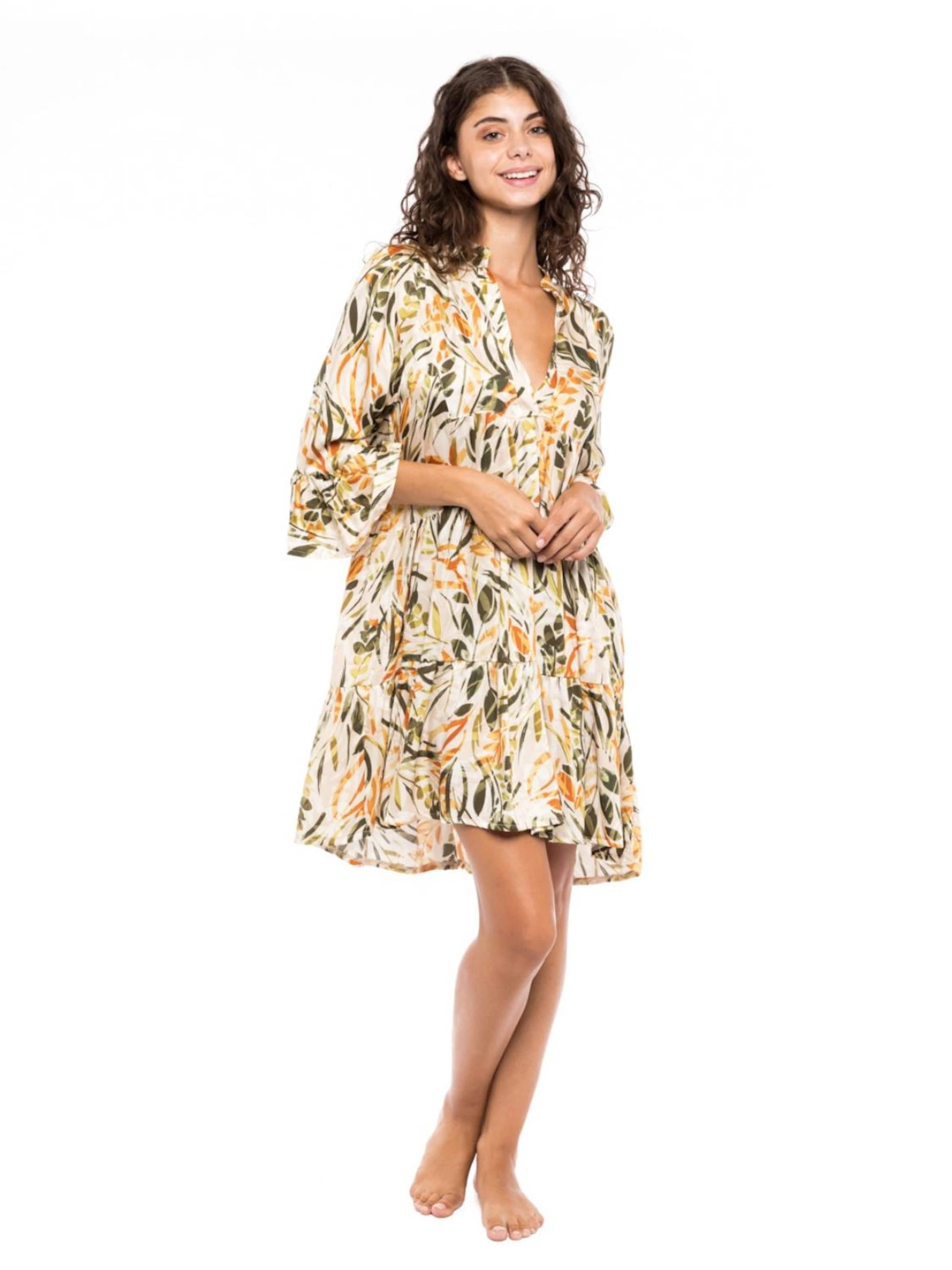 Pink Label - Vestido de playa 'BEACHWEAR PASTEL GREEN LEAF' en Mezcla de colores
