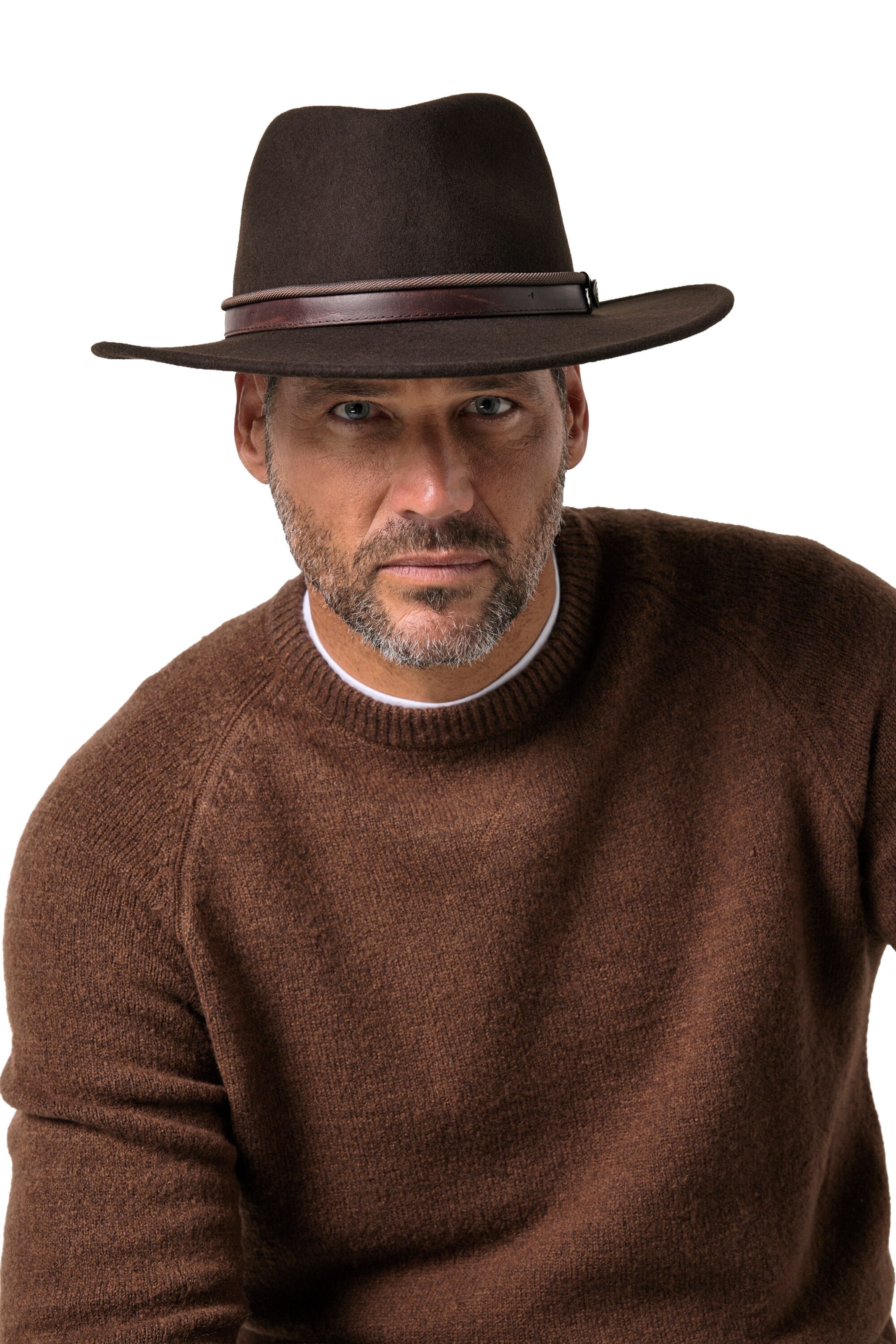 JP1880 Hat in Brown: front