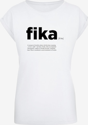 Mister Tee Shirt 'Fika Definition' in White: front