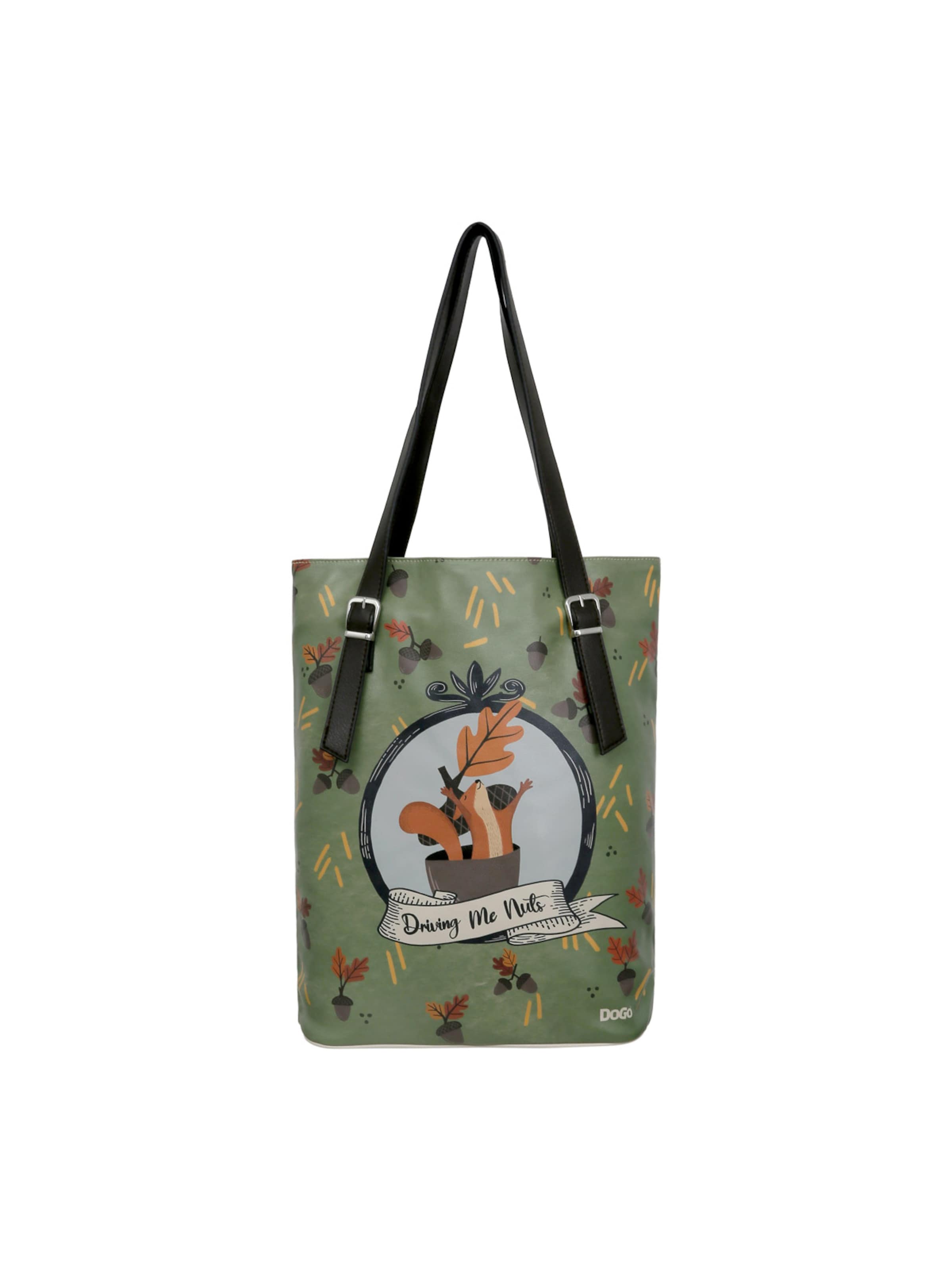 DOGO Umhängetasche 'DOGO  - Driving Me Nuts'‌‌‌ in Grün: Vorderseite