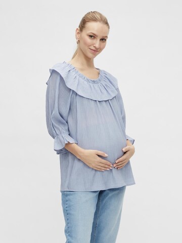 MAMALICIOUS Blouse 'Nora' in Blauw: voorkant