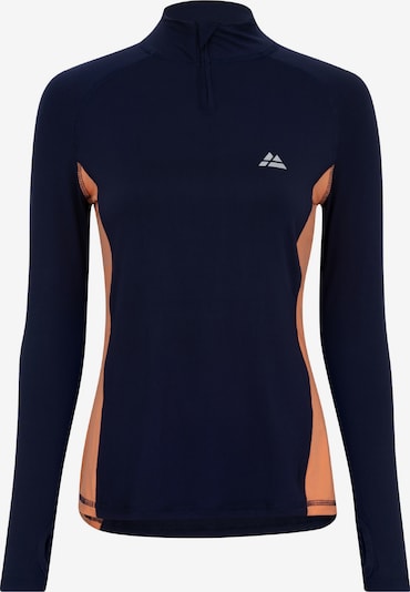 DANISH ENDURANCE Lamgarmshirt 'Half Zip' in dunkelblau / orange / weiß, Produktansicht