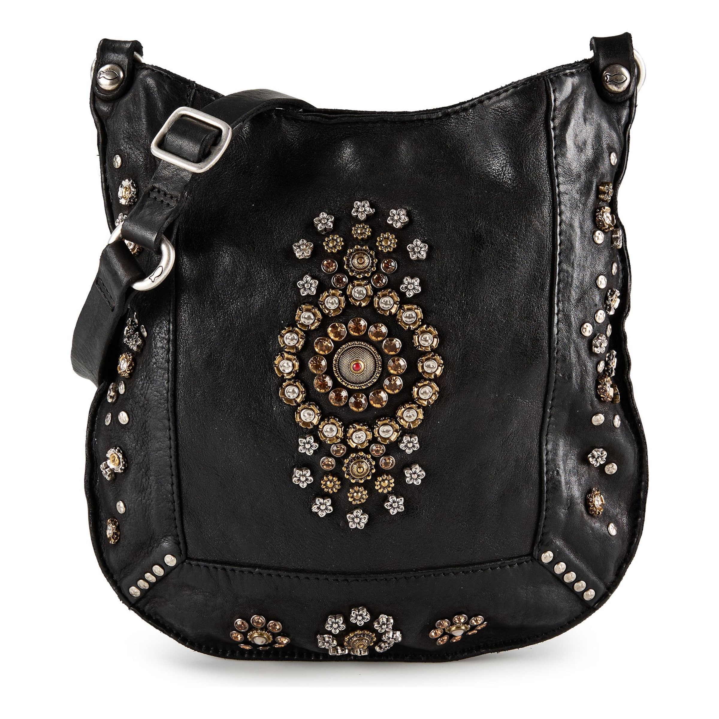 Campomaggi Schoudertas 'Nora' in Zwart: voorkant