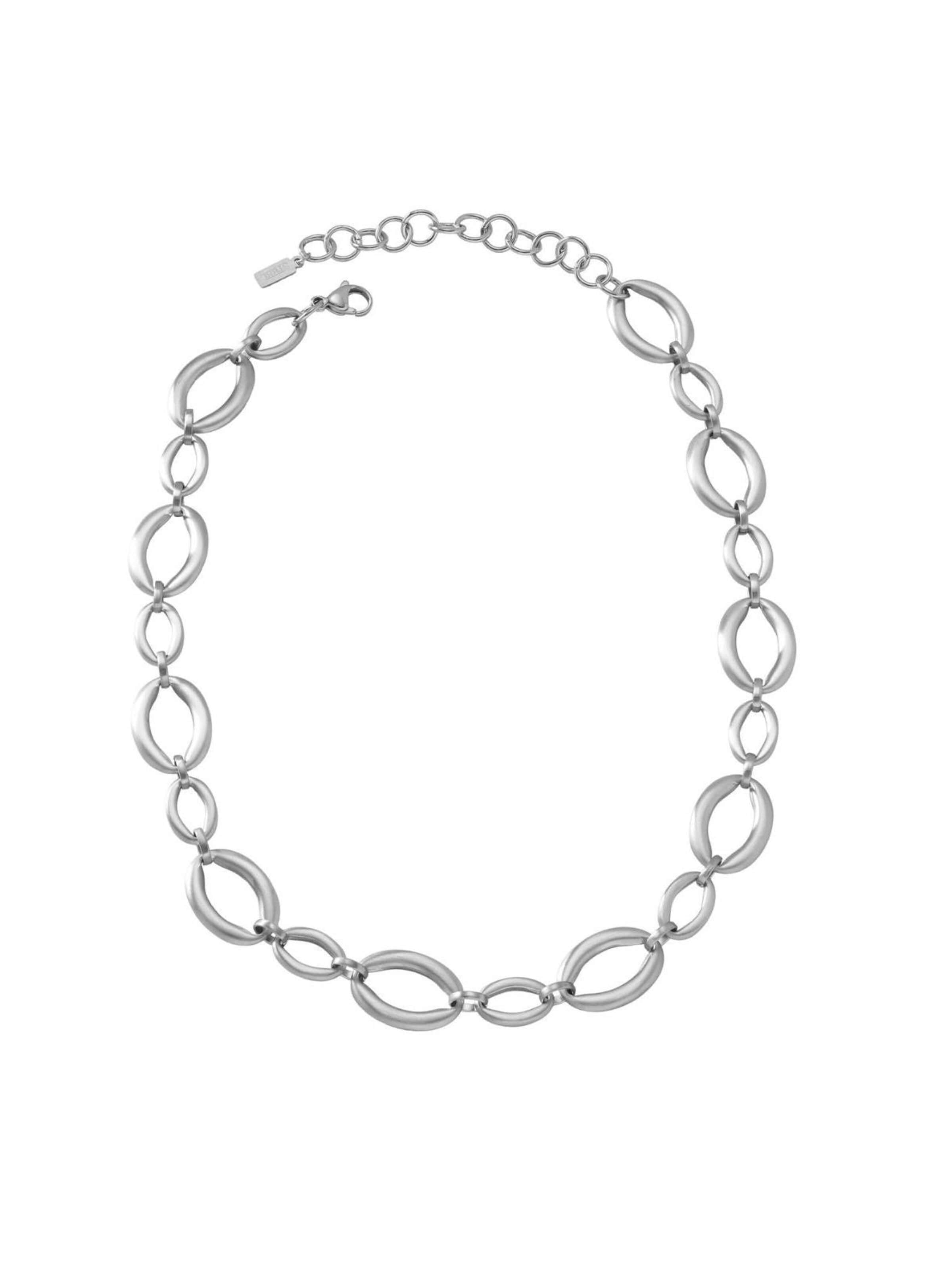 DNSK Copenhagen - Cadena 'SIGRID Waterproof Silver Stainless Steel Short Necklace -  Brushed Finish' en plata: frente