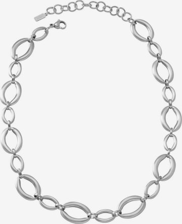 DNSK Copenhagen Necklace 'SIGRID Waterproof Silver Stainless Steel Short Necklace - Brushed Finish' in Silver: front