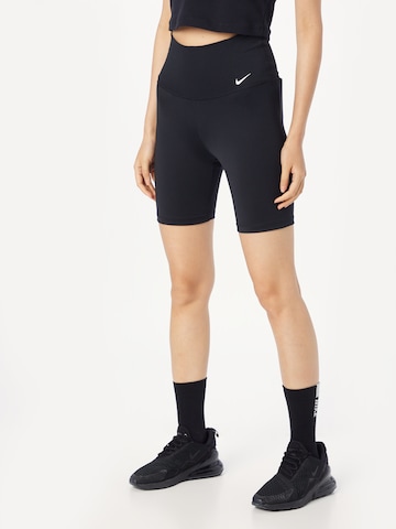 NIKE Skinny Workout Pants 'ONE' in Black: front
