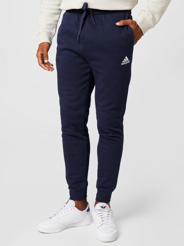 ADIDAS SPORTSWEAR Tapered Workout Pants 'Essentials' in Blue: front