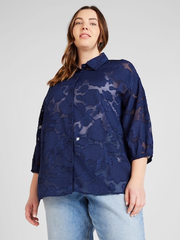 Camicia da donna 'DELLAVINE' di ONLY Carmakoma in blu: frontale