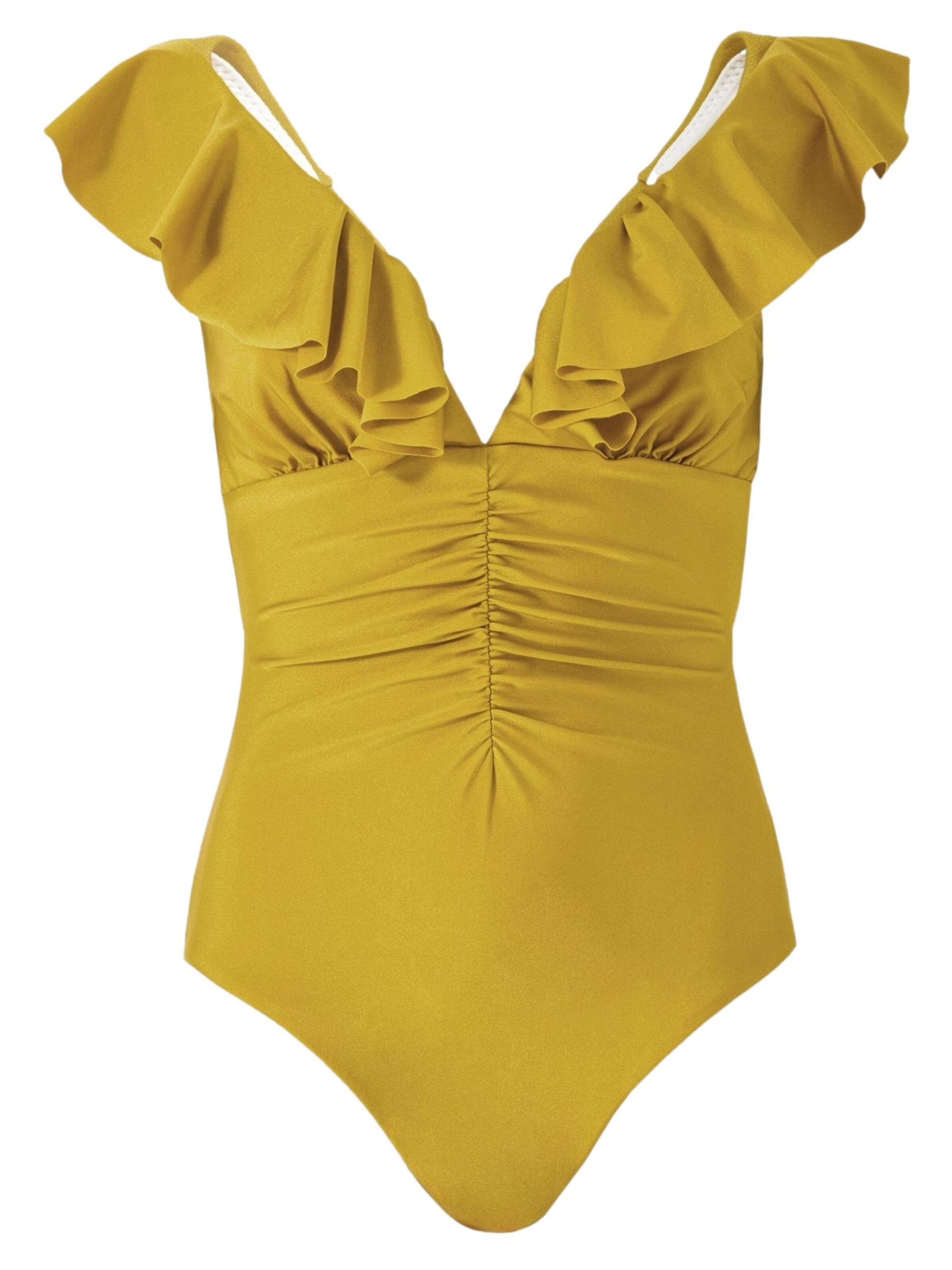 Mint Velvet Bandeau Badeanzug in Grün: Vorderseite