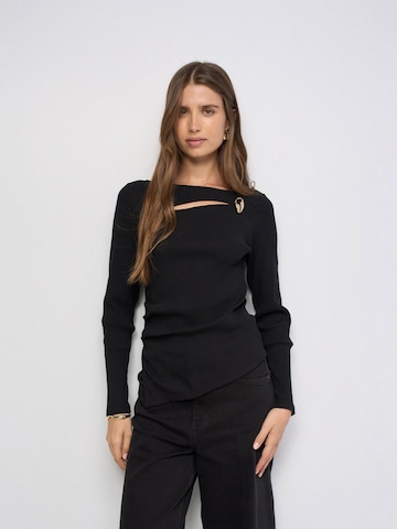 Pull-over Salsa Jeans en noir : devant