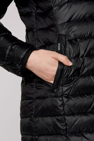 Soccx Leichter Steppmantel mit Kapuze in Schwarz