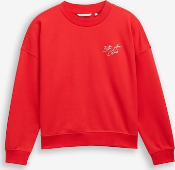 TOM TAILOR DENIM Sweatshirt in Red: front