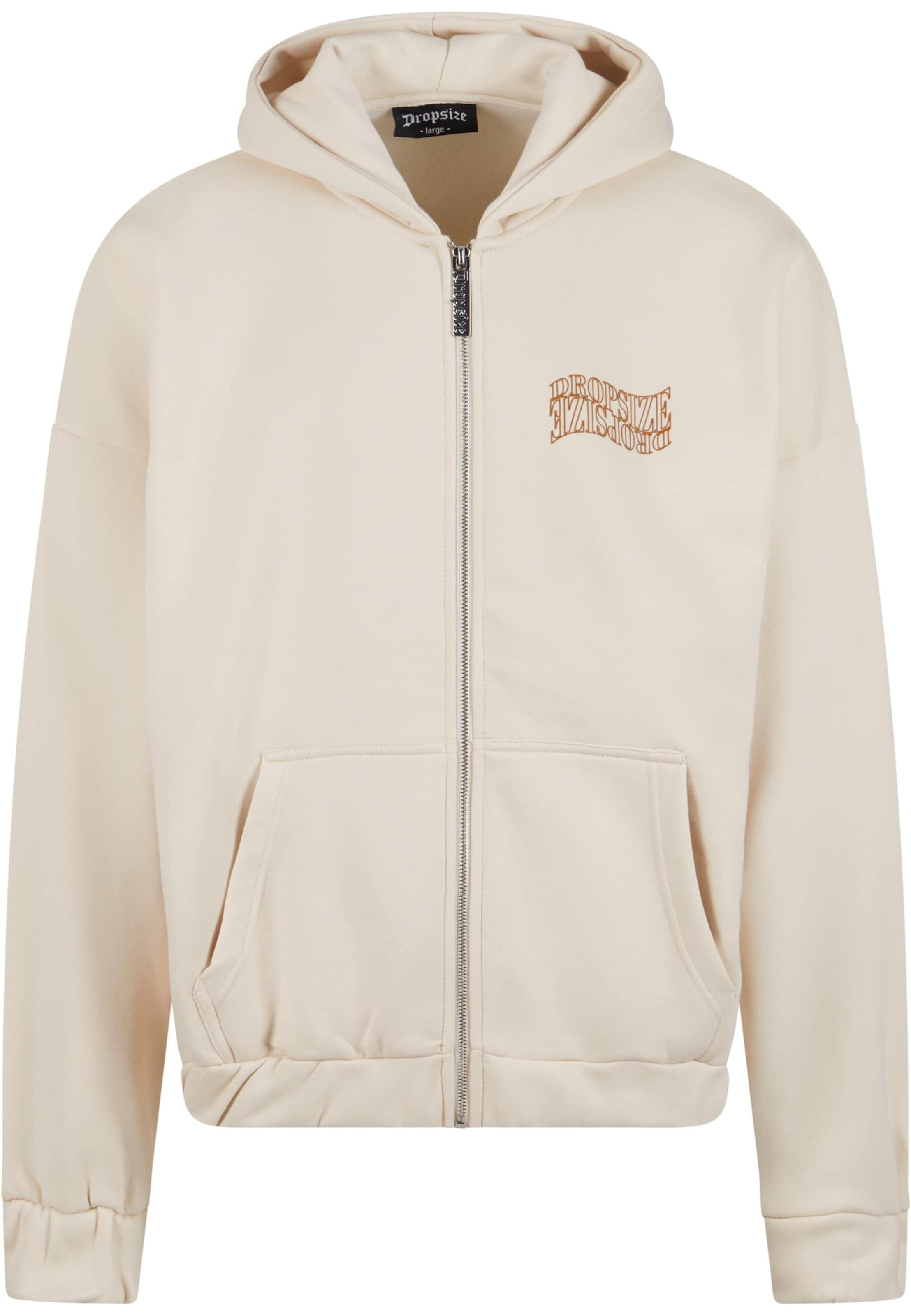 Dropsize Zip-Up Hoodie in White: front