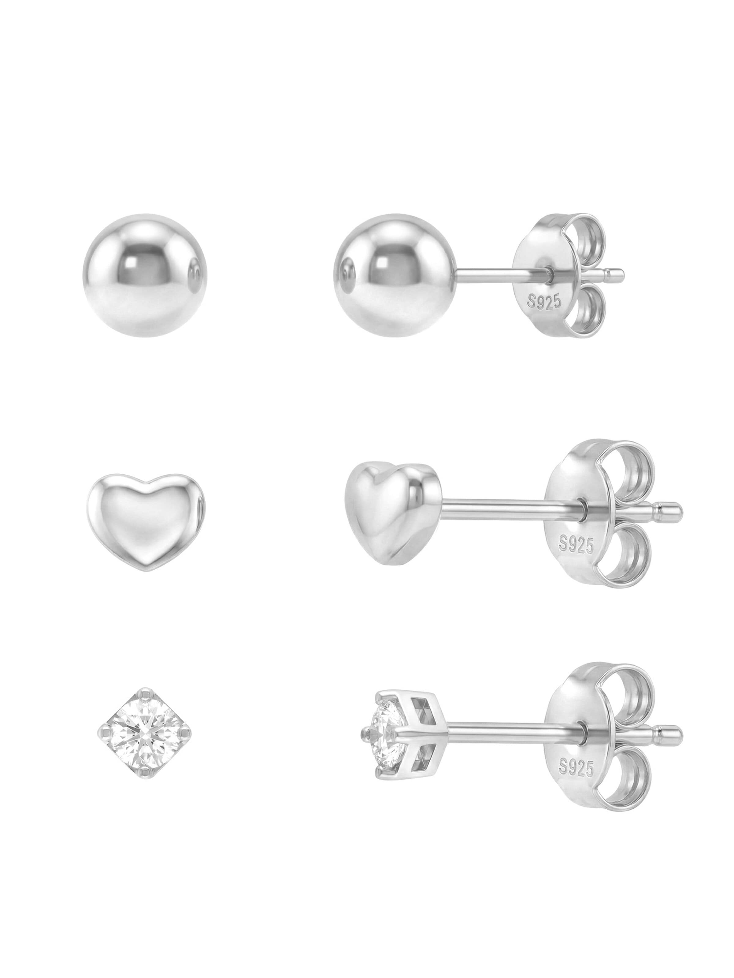Sofia Milani Jewelry Set 'Heart Ball Zirconia' in Silver: front
