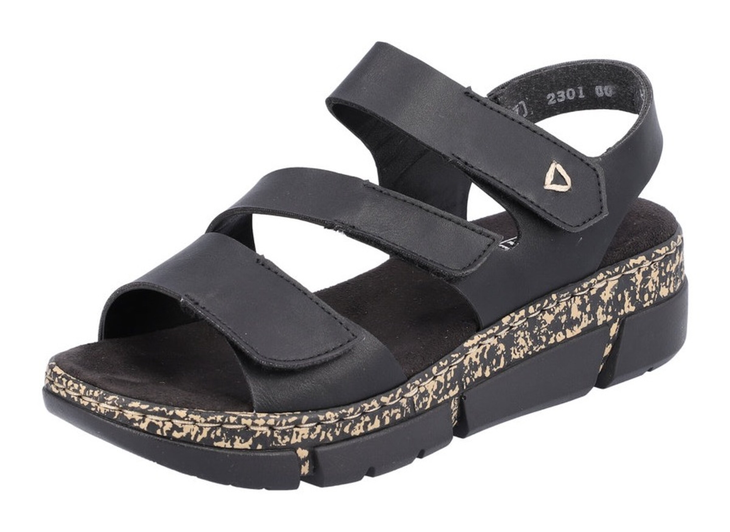 Sandales Rieker en noir : devant