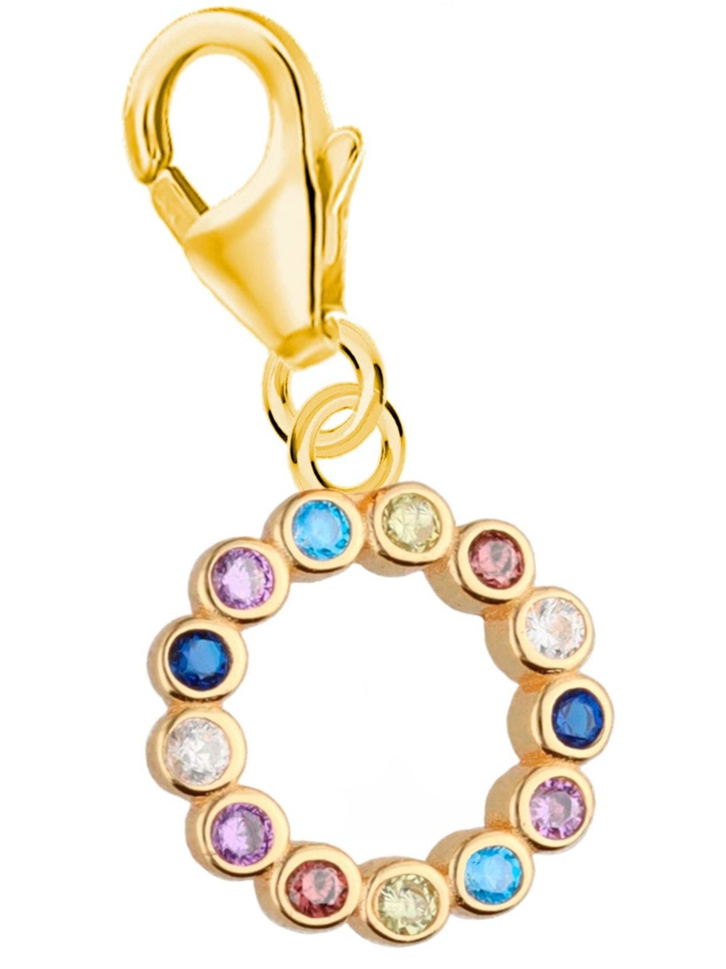 Goldene Hufeisen Anhänger 'Kreis Charm'‌‌‌‌‌‌‌ in Gold: Vorderseite