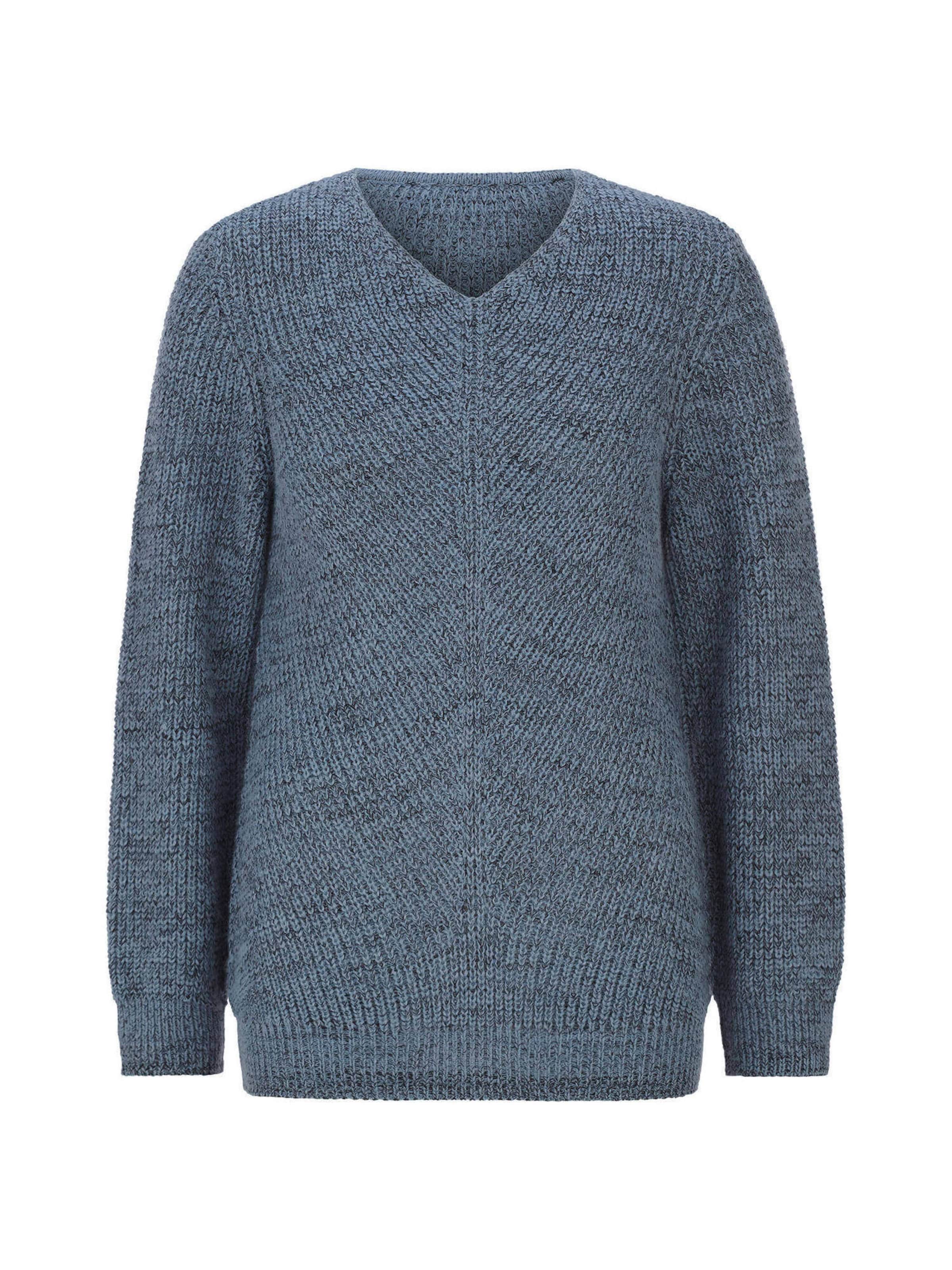 Goldner Pullover in S in rauchblau, Produktansicht