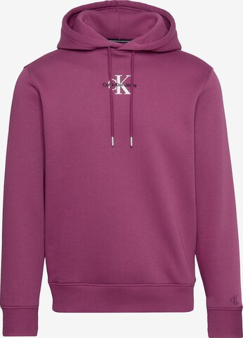 Sweat-shirt Calvin Klein Jeans en violet : devant