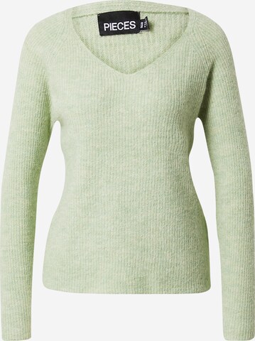 PIECES Pullover 'Ellen' i grøn: forside